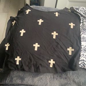 Black cross crop top
